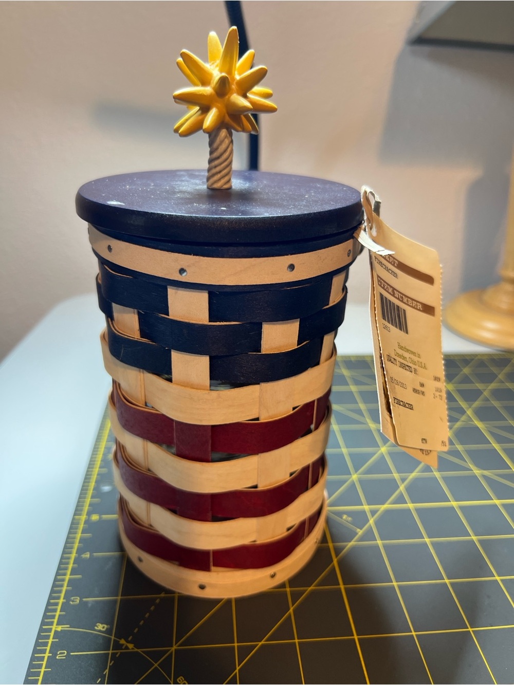 Longaberger 2013 FIRECRACKER Basket + Prot + Lid ~ Patriotic ~ 250th Celebration